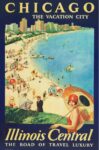 1925 Chicago. The Vacation City. Illinois Central. The Road of Travel Luxury