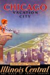 1933 Chicago Vacation City. Illinois Central. The Road of Travel Luxury