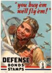 1942 'you buy 'em we'll fly 'em!' Defense Bonds Stamps