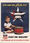 1944 Give Him The Greater Gift. Freedom Opportunity Security. 'Keep 'Em Rolling' The Railroads Are The Backbone Of Offense. Union Pacific