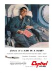 1951 picture of a Man In A Hurry. Capital Airlines