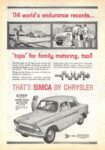 1963 Simca Sedan. 114 world's endurance records... 'tops' for family motoring, too!!
