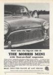 1965 Morris Mini. Now take the big-car ride in The Morris Mini with 'float-on-fluid' suspension