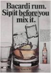 1978 Bacardi rum. Sip it before you mix it