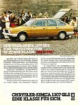 1978 Chrysler-Simca 1307 GLS. Eine Pressensation In Seiner Klasse