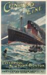 1907 Cunard Line. Liverpool New York - Boston, Via Queenstown