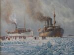 1918 Jägare (hunters) arriving to Vaasa by Adolf Bock