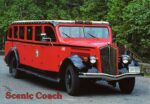 1937 White Model 706 'Red Jammer' tour bus used in Glacier National Park, Montana