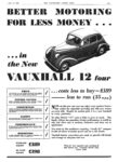 1939 Vauxhall 12. Better Motoring For Less Money...