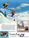 1947 Canada! Skyline skiing in the glorious Rockies or on the ski pathways of Ontario. Canadian Pacific