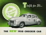 1950 Checker Cab Brochure. Thrifty for 50...