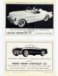 1954 Chevrolet Corvette Dealer Advertisements