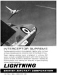 1954 Interceptor Supreme. Lightning. British Aircraft Corporation