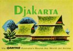 1960 Djakarta Via Qantas Australia's Round-the-World Jet Airline