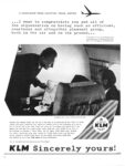 1961 A Passenger From Houston, Texas, Writes... KLM Sincerely yours!