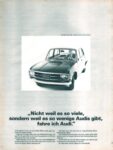 1966 Audi. 'Nich weil es so viele, sondern weil es so wenige Audis gibt, fahre ich Audi'