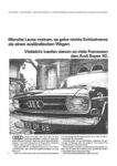 1967 Audi Super 90. Manche Leute meinen, es gebe nichts Exklusiveres als einen ausländischen Wagen