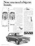 1971 Saab 99. Now you need a big car. Inside