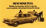 1973 Chevrolet Nova Taxi. Reliable, hardworking, thrifty to operate, easy to maintain. And you get to keep the change