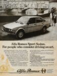 1978 Alfa Romeo Sport Sedan. For people who consider driving an art