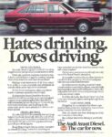 1980 Audi Avant Diesel. Hates drinking. Loves driving