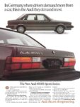 1984 Audi 4000S Sports Sedan. In Germany, where drivers demand more from a car, this is the Audi they demand most