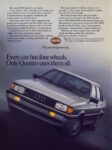 1985 Audi 4000S Quattro. Every car has four wheels. Only Quattro uses them all