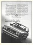 1985 Audi 4000S Quattro. Every car has four wheels. Only quattro uses them all