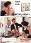 1989 For people who like to smoke... Benson & Hedges because quality matters