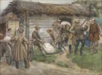 Requisition of flour from rich peasants in a village (a scene near Pskoff, 1922) by Ivan Vladimirov