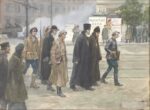 Russian priests conveyed to judgment (a scene on the Nevsky Prospect, 1922) by Ivan Vladimirov