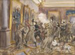Vandalism of the revolutionaries, a scene in one of the rooms of the Winter Place in December 1918 by Ivan Vladimirov