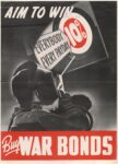 1942 Aim To Win... Everybody Every Payday 10%. Buy War Bonds