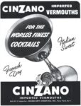 1950 Cinzano Imported Vermouths For The World's Finest Cocktails