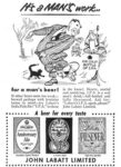 1953 It's a Man's work... for a man's beer! A beer for every taste John Labatt Limited