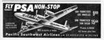 1957 Fly PSA Non-Stop. Pacific Southwest Airlines