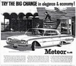 1960 Meteor Montcalm Four-Door Sedan. Try The Big Change in elegance & economy!