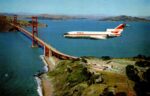 1965 PSA Boeing 727 Golden Gate Bridge Postcard