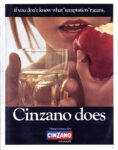 1969 if you don't know what 'temptation' means, Cinzano does