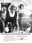 1970 On this flight, we're serving whisky & soda without the whisky. SAS