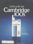 1981 Ultra Low Tar Cambridge 100's