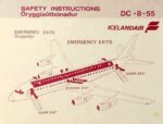 1986 Icelandair Douglas DC-8-55 Airline Safety Card