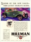 1930 Hillman Segrave Sports Saloon. Leader Of The New Vogue - This Latest Segrave Model
