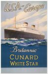 1934 USA - Europe. 'Britannic' Cunard White Star