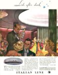 1937 Lido after dark. Italian Line