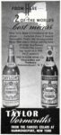 1946 From Here... 2 Of The World's best mixers. Taylor Vermouths