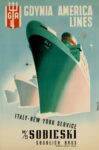 1948 Gdynia America Lines. Italy - New York Serivice. MS Sobieski
