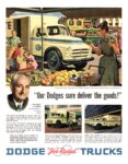 1952 Dodge 'Job-Rated' Trucks. 'Our Dodges sure deliver the goods!'