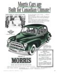 1953 Morris Oxford 4-door sedan. Morris Cars are Built for Canadian Climate!