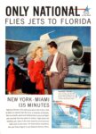 1959 Only National Flies Jets To Florida. New York - Miami 135 Minutes